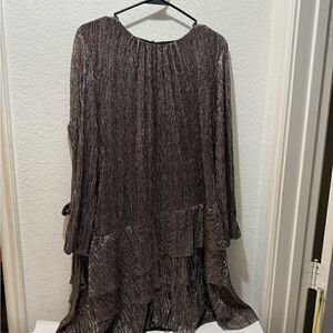 Express metallic bronze evening shimmer mini  dress XL new condition